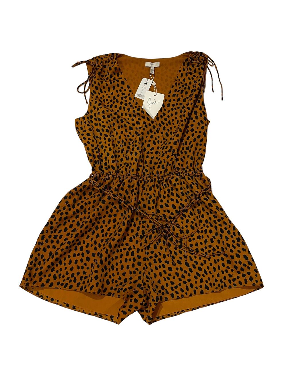 NWT Joie Keona Animal Print Romper - Copper - XS